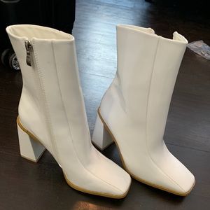 White 70s style boots